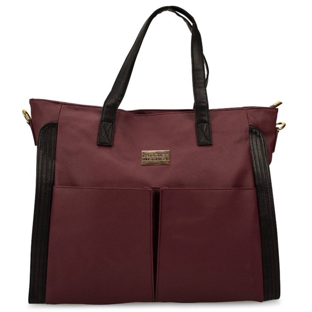 Badgley Mischka Vegan Leather XL Tote Weekender Bag With Shoulder Strap